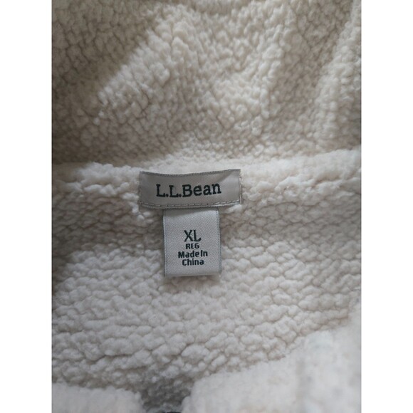 L.L. Bean Lambs Wool Sherpa Lined Zip Up Sweater Jacket Women's Size XL - Picture 4 of 7